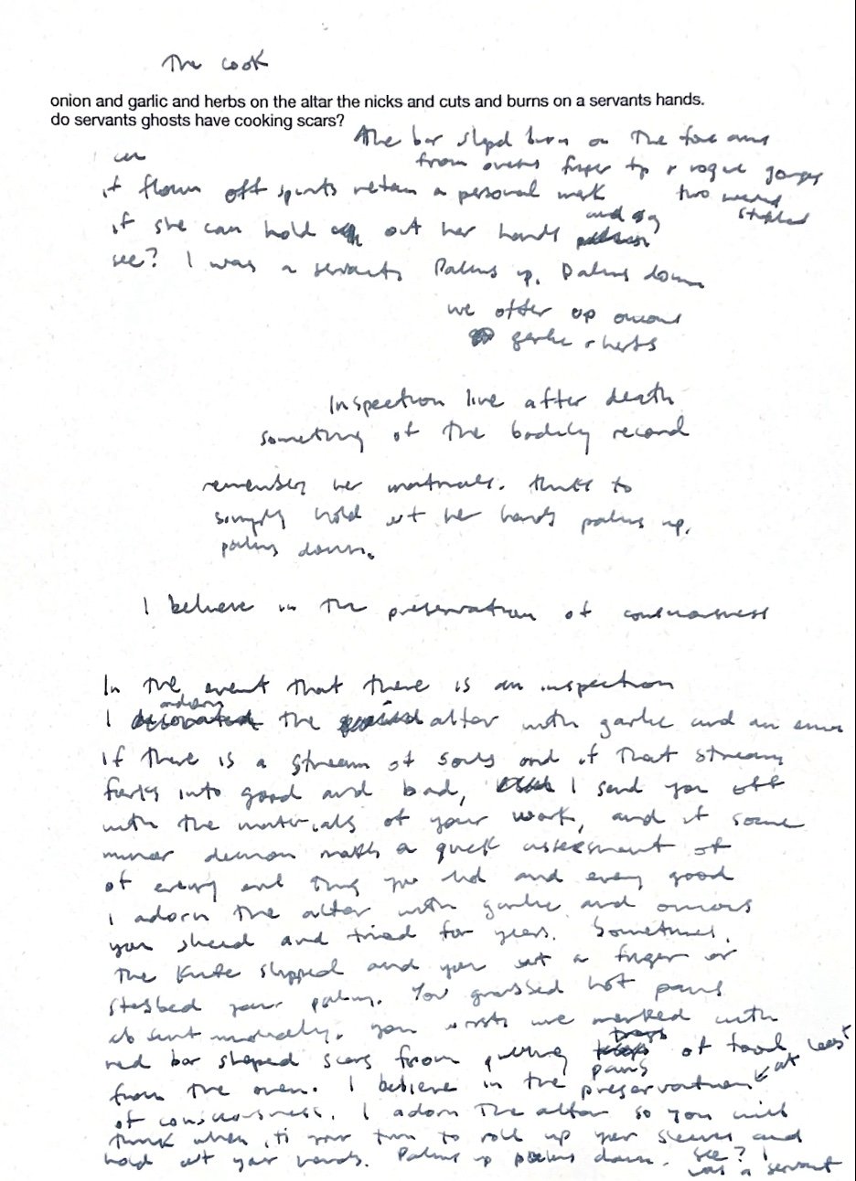 Typed text with handwritten annotations